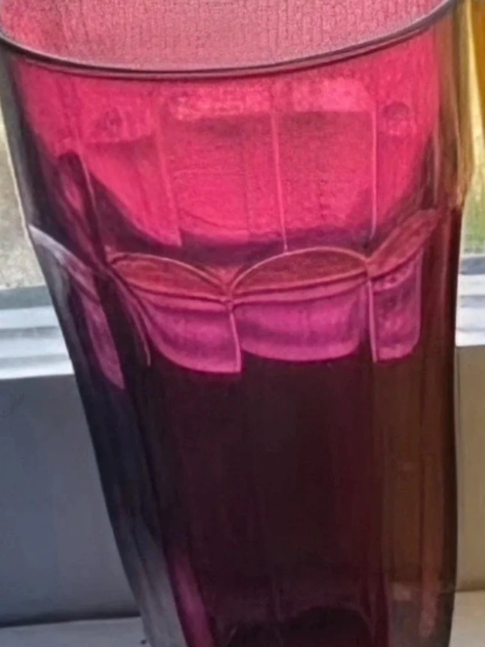 Vintage Pasabahce jeweltone purple 10 panel drinking glass